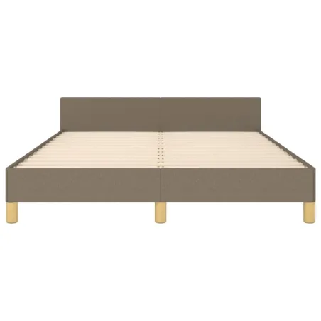 Cadre de lit sans matelas taupe 140x190 cm tissu