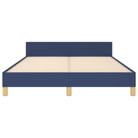Cadre de lit sans matelas bleu 140x190 cm tissu