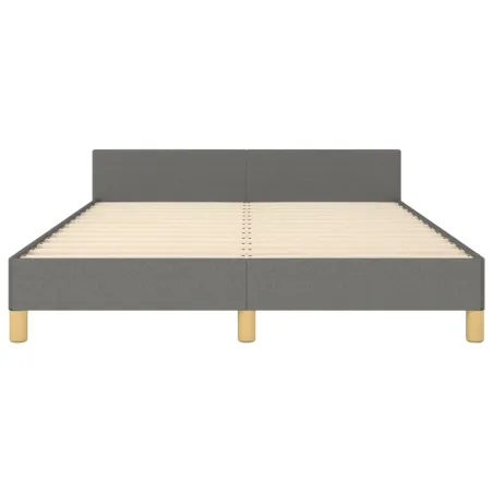 Cadre de lit sans matelas gris foncé 140x200 cm tissu
