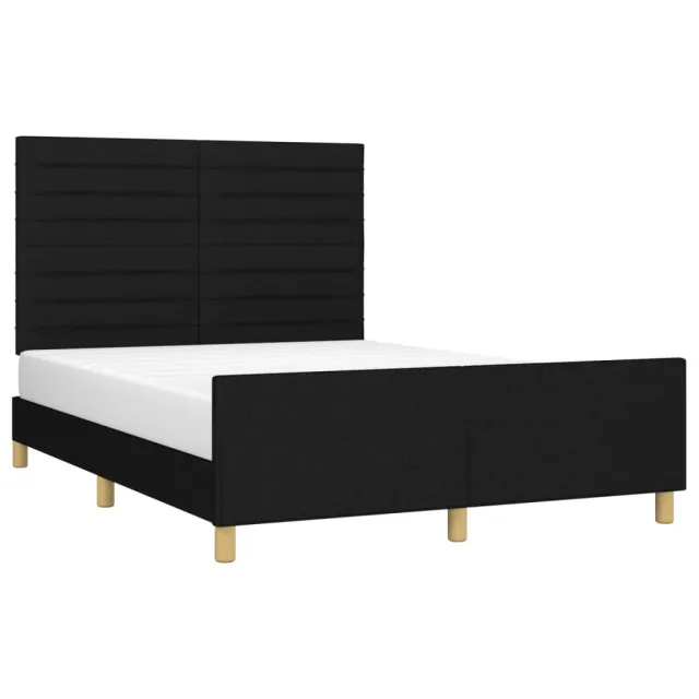 Cadre de lit sans matelas noir 140x200 cm tissu