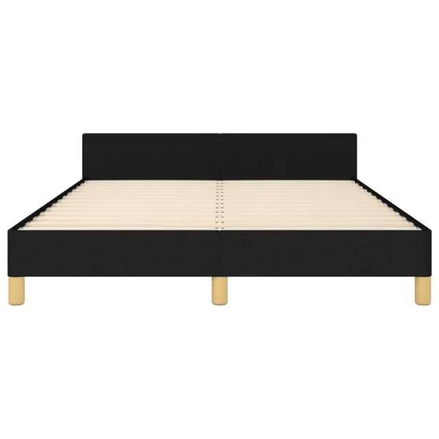 Cadre de lit sans matelas noir 140x200 cm tissu