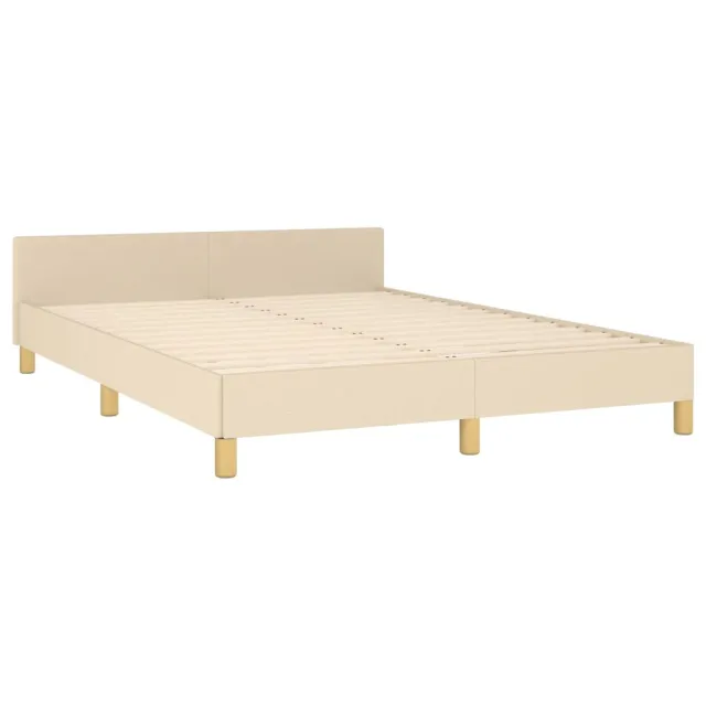 Cadre de lit sans matelas crème 140x200 cm tissu