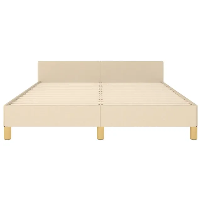 Cadre de lit sans matelas crème 140x200 cm tissu
