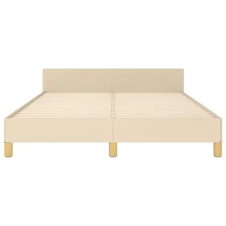 Cadre de lit sans matelas crème 140x200 cm tissu