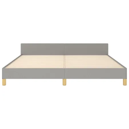 Cadre de lit sans matelas gris clair 160x200 cm tissu