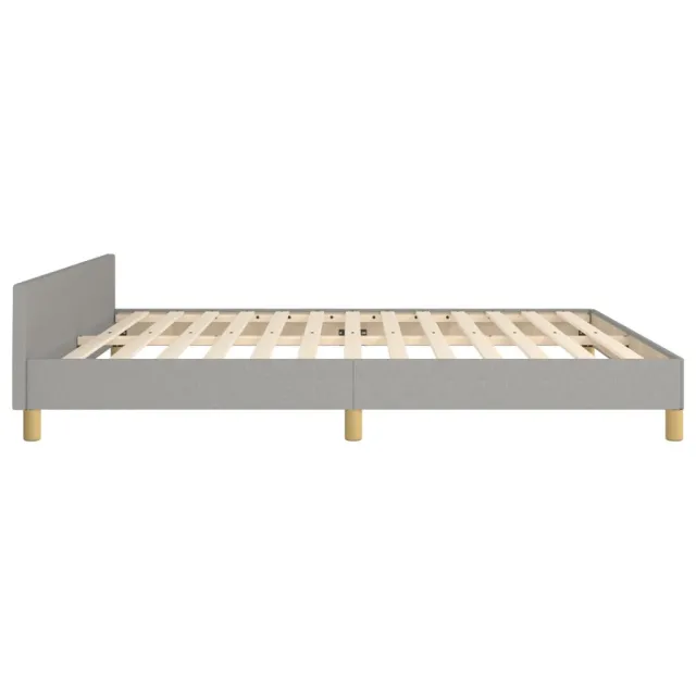 Cadre de lit sans matelas gris clair 160x200 cm tissu
