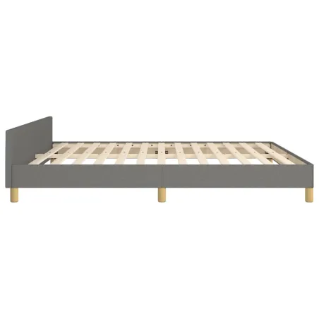 Cadre de lit sans matelas gris foncé 160x200 cm tissu