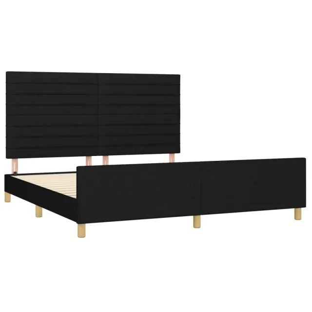 Cadre de lit sans matelas noir 160x200 cm tissu