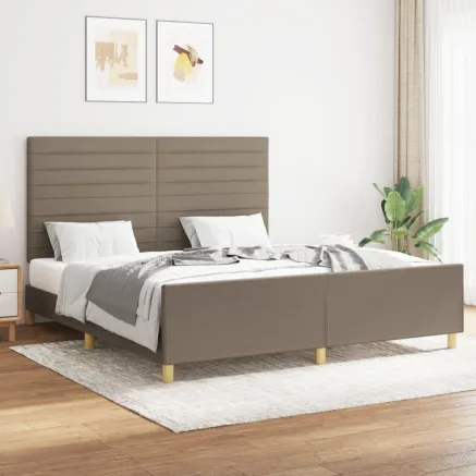Cadre de lit sans matelas taupe 160x200 cm tissu