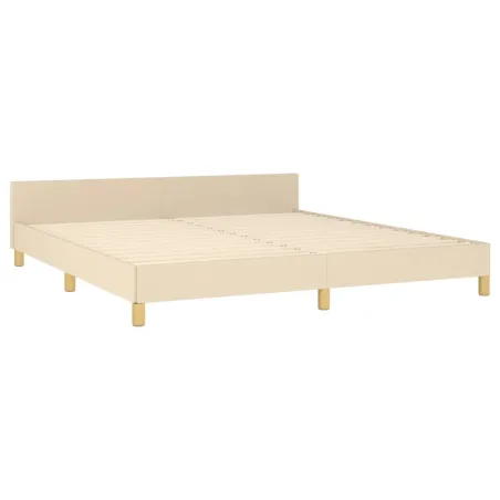 Cadre de lit sans matelas crème 160x200 cm tissu