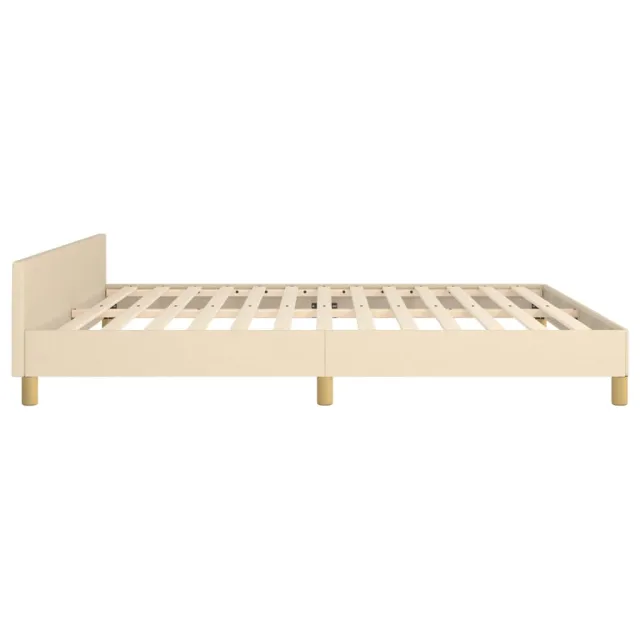 Cadre de lit sans matelas crème 160x200 cm tissu