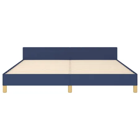 Cadre de lit sans matelas bleu 160x200 cm tissu