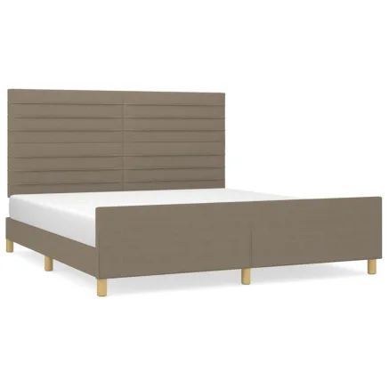 Cadre de lit sans matelas taupe 180x200 cm tissu 2
