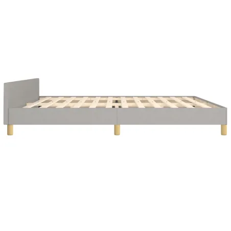 Cadre de lit sans matelas gris clair 200x200 cm tissu