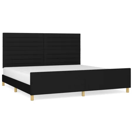 Cadre de lit sans matelas noir 200x200 cm tissu