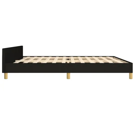 Cadre de lit sans matelas noir 200x200 cm tissu