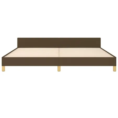 Cadre de lit sans matelas marron foncé 200x200 cm tissu