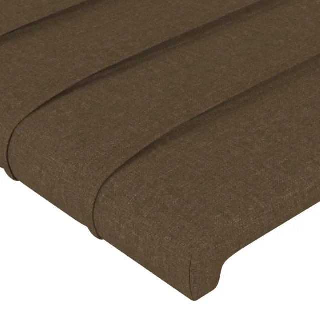 Cadre de lit sans matelas marron foncé 200x200 cm tissu
