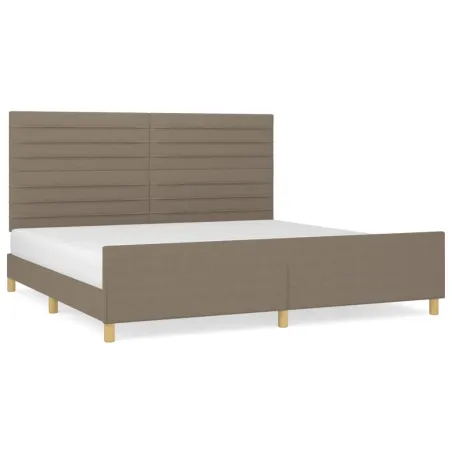 Cadre de lit sans matelas taupe 200x200 cm tissu