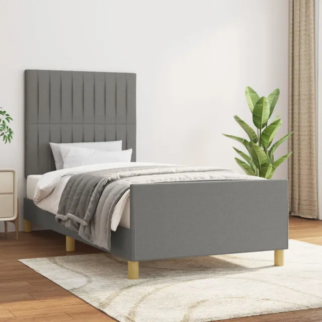Cadre de lit sans matelas gris foncé 80x200 cm tissu