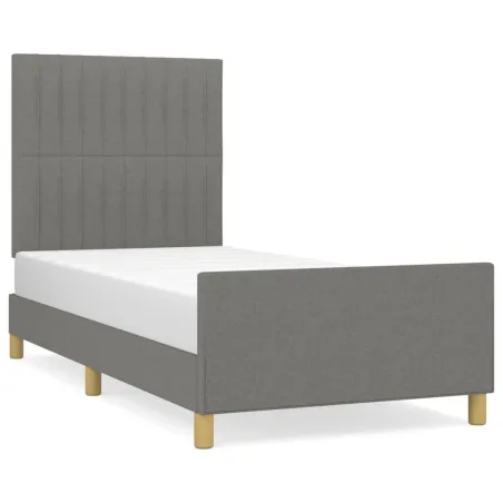 Cadre de lit sans matelas gris foncé 80x200 cm tissu