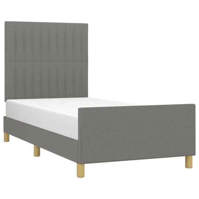 Cadre de lit sans matelas gris foncé 80x200 cm tissu