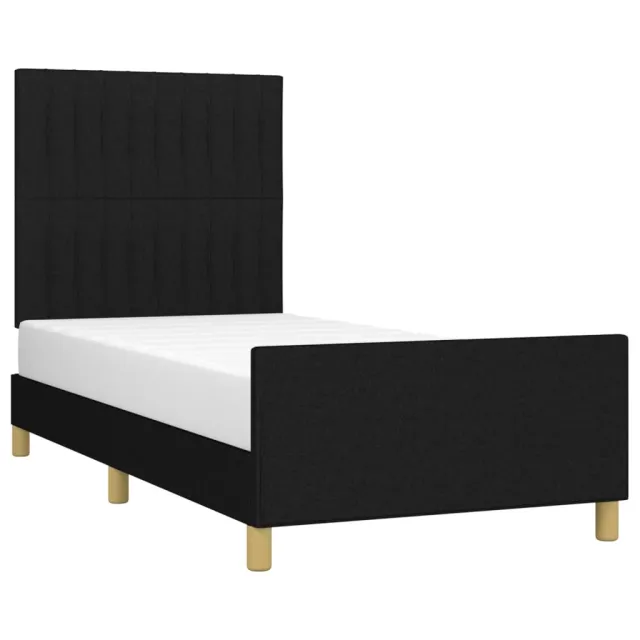 Cadre de lit sans matelas noir 80x200 cm tissu