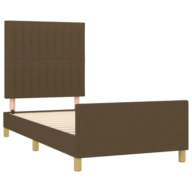 Cadre de lit sans matelas marron foncé 80x200 cm tissu