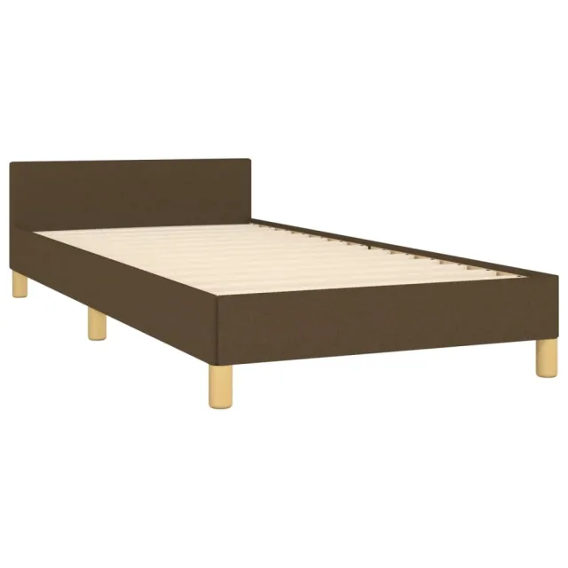 Cadre de lit sans matelas marron foncé 80x200 cm tissu