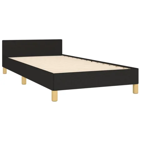 Cadre de lit sans matelas noir 100x200 cm tissu