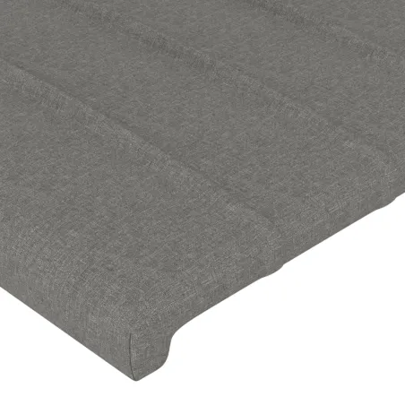 Cadre de lit sans matelas gris foncé 120x200 cm tissu