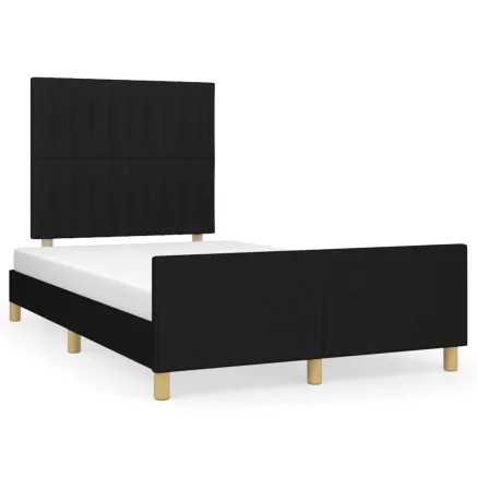 Cadre de lit sans matelas noir 120x200 cm tissu 2