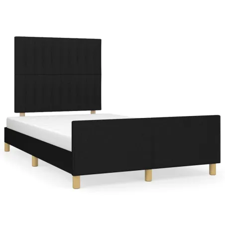 Cadre de lit sans matelas noir 120x200 cm tissu