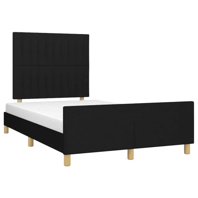 Cadre de lit sans matelas noir 120x200 cm tissu