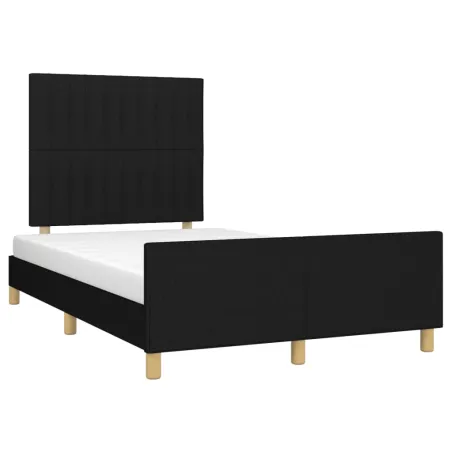 Cadre de lit sans matelas noir 120x200 cm tissu
