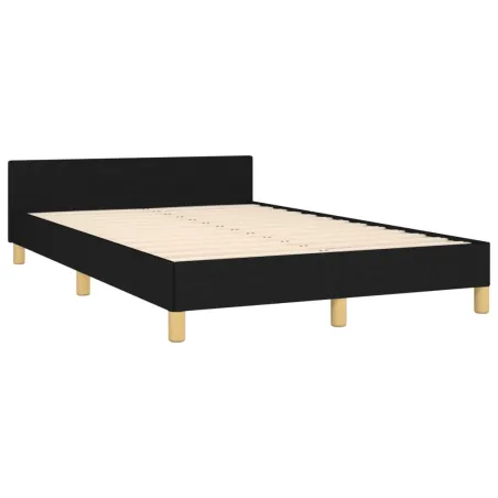 Cadre de lit sans matelas noir 120x200 cm tissu