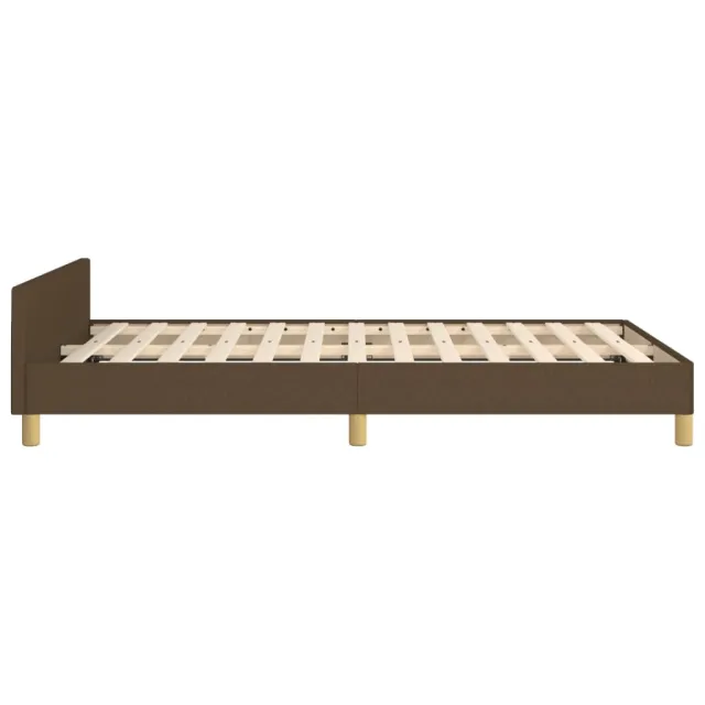 Cadre de lit sans matelas marron foncé 120x200 cm tissu