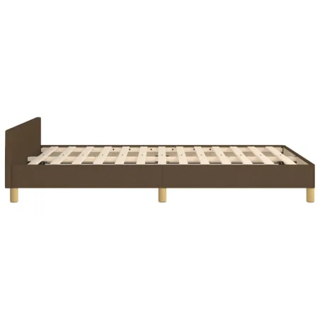 Cadre de lit sans matelas marron foncé 120x200 cm tissu