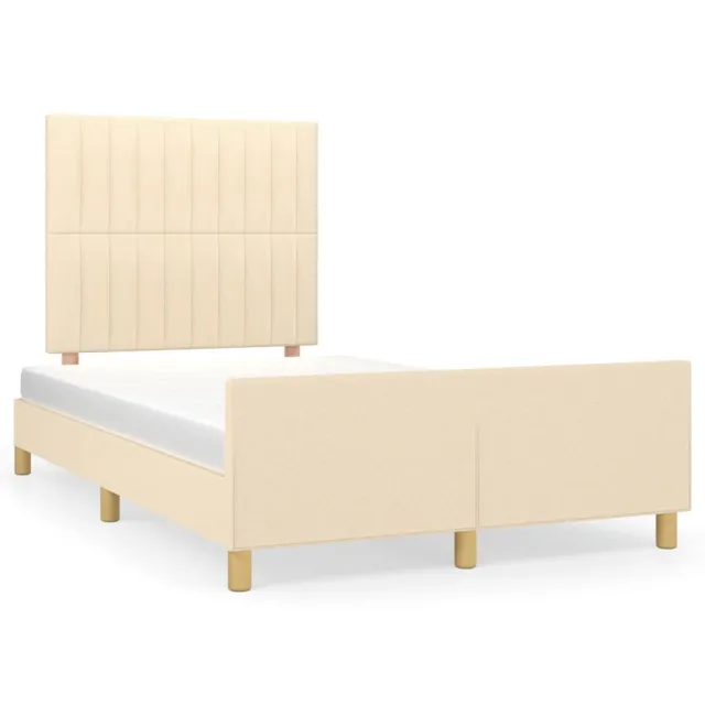Cadre de lit sans matelas crème 120x200 cm tissu
