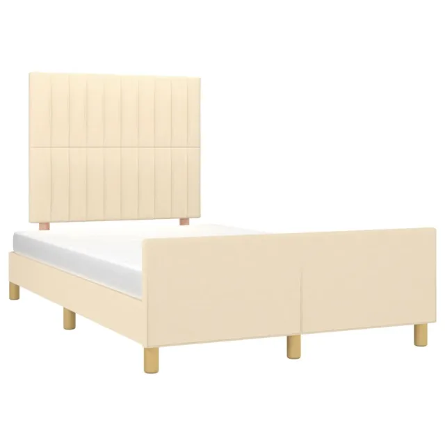 Cadre de lit sans matelas crème 120x200 cm tissu