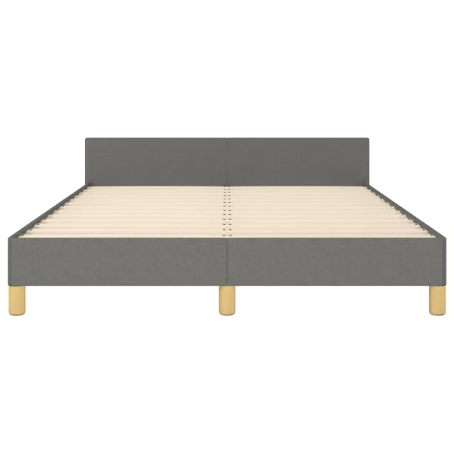 Cadre de lit sans matelas gris foncé 140x190 cm tissu
