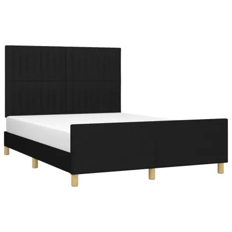 Cadre de lit sans matelas noir 140x190 cm tissu