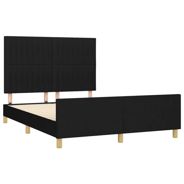 Cadre de lit sans matelas noir 140x190 cm tissu