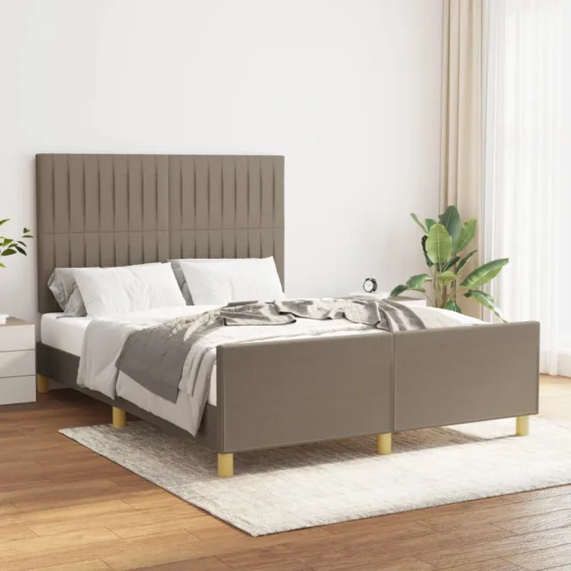 Cadre de lit sans matelas taupe 140x190 cm tissu