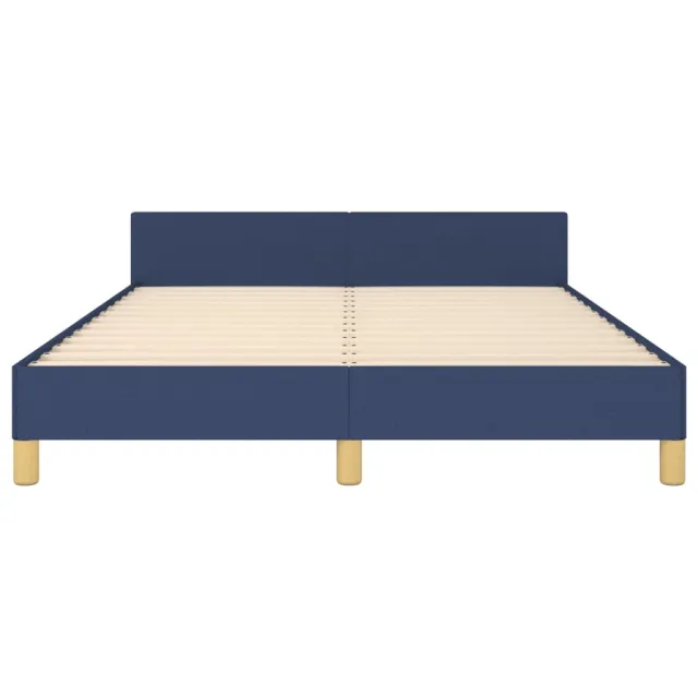 Cadre de lit sans matelas bleu 140x190 cm tissu
