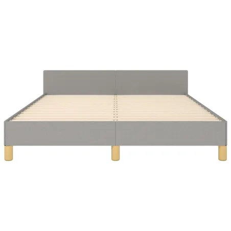 Cadre de lit sans matelas gris clair 140x200 cm tissu