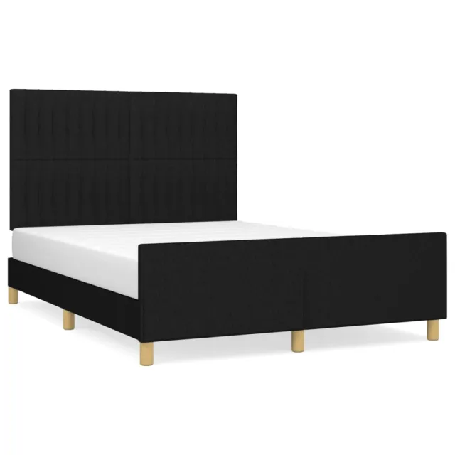 Cadre de lit sans matelas noir 140x200 cm tissu
