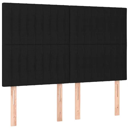 Cadre de lit sans matelas noir 140x200 cm tissu