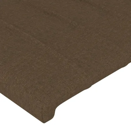 Cadre de lit sans matelas marron foncé 140x200 cm tissu