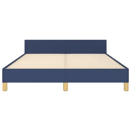Cadre de lit sans matelas bleu 140x200 cm tissu